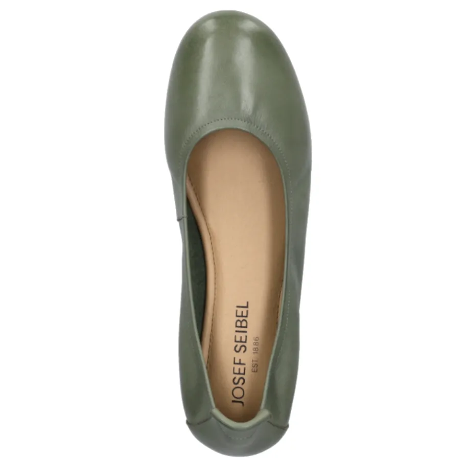 Online Balerinki damskie Josef Seibel JOSIE 01 skórzane zielony 70601 133 610 Damskie Balerinki|Półbuty