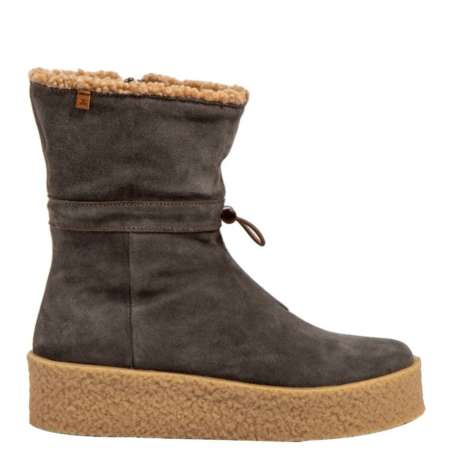 Best Botki damskie El Naturalista N5923 DOLMEN skórzane szary Damskie Botki