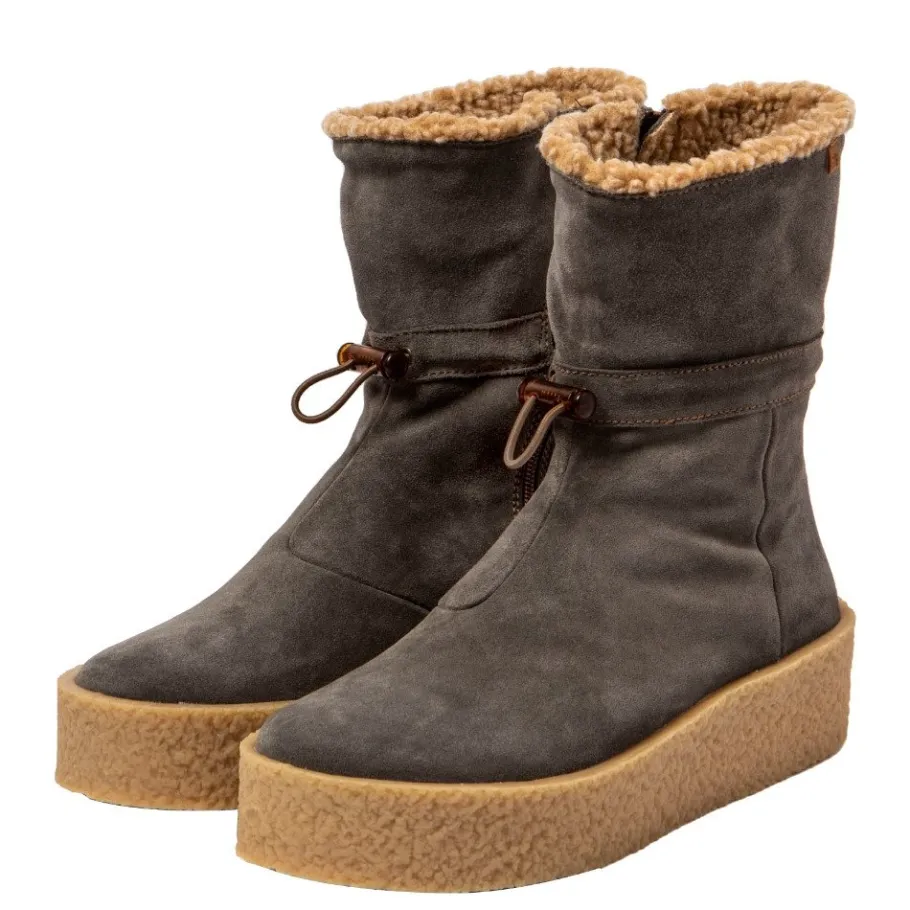 Best Botki damskie El Naturalista N5923 DOLMEN skórzane szary Damskie Botki