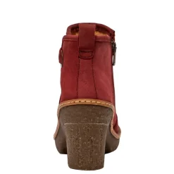 Clearance Botki damskie El Naturalista N5179 HAYA skórzane czerwony Damskie Botki