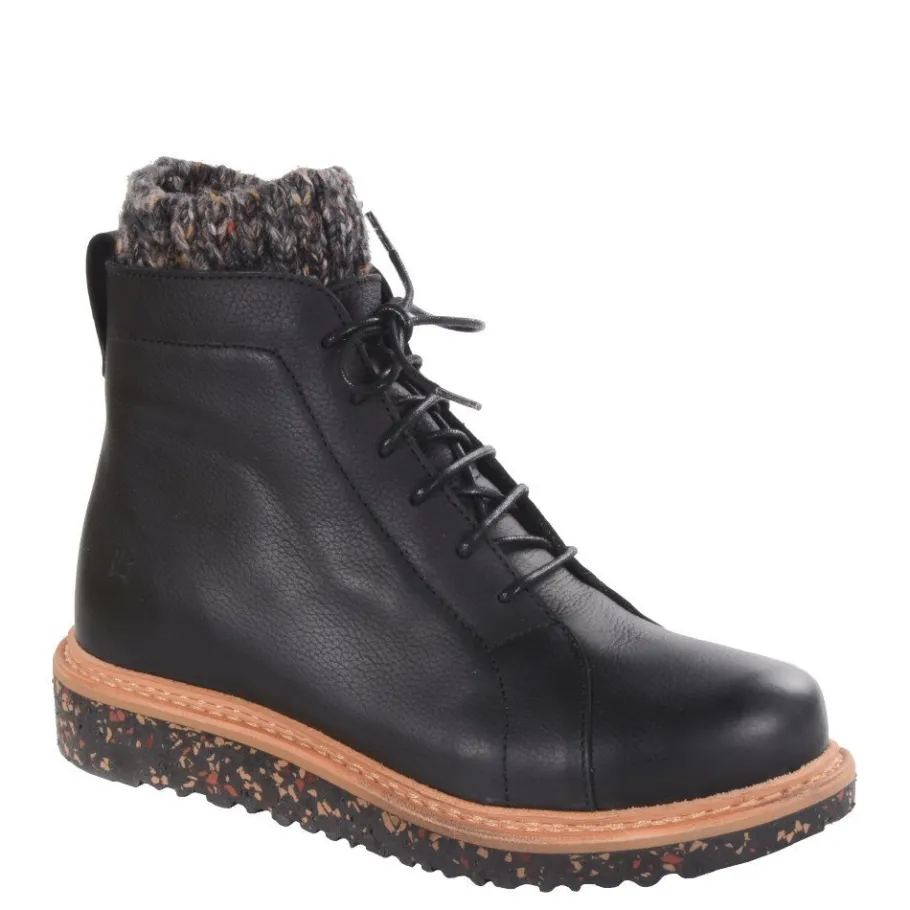 New Botki damskie El Naturalista N5552 PIZARRA skórzane czarny Damskie Botki
