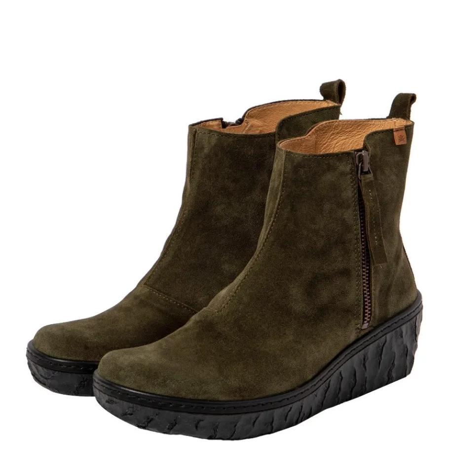 Clearance Botki damskie El Naturalista N5167 MYTH YGGDRASIL skórzane zielony Damskie Botki
