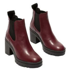 Clearance Botki damskie Fly London TOPE 520 skórzane bordowy P144520025 Damskie Sztyblety|Botki