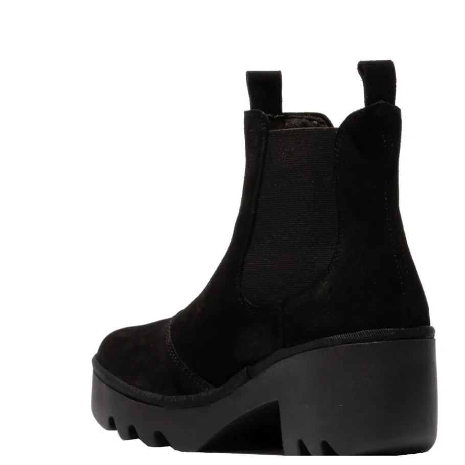 Discount Botki damskie Fly London TRIG 514 skórzane czarny P501514005 Damskie Sztyblety|Botki