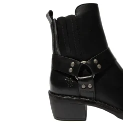 Outlet Botki damskie Fly London MEBI skórzane czarny P211123000 Damskie Botki