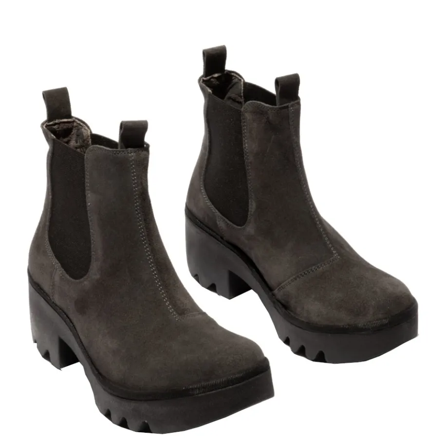 Sale Botki damskie Fly London TRIG 514 skórzane brązowy P501514008 Damskie Sztyblety|Botki