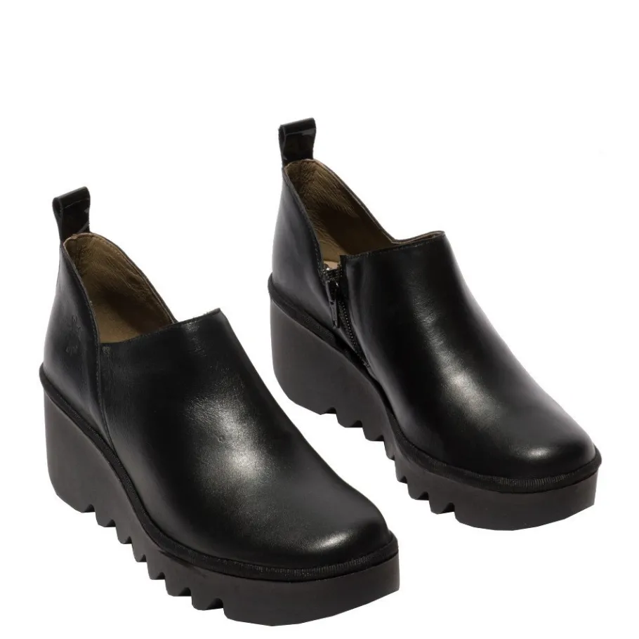 Best Botki damskie Fly London BELI 458 skórzane czarny P501458000 Damskie Półbuty|Botki