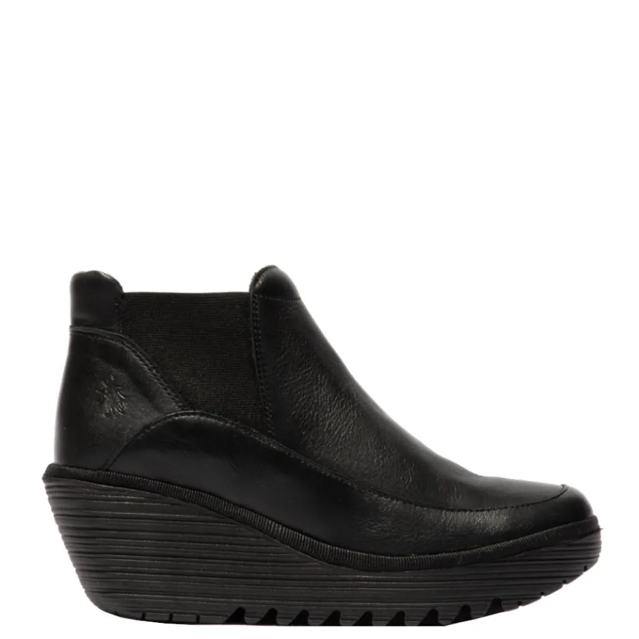 Outlet Botki damskie Fly London YOFI 507 skórzane czarny P501507000 Damskie Botki