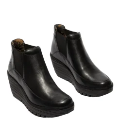Outlet Botki damskie Fly London YOFI 507 skórzane czarny P501507000 Damskie Botki