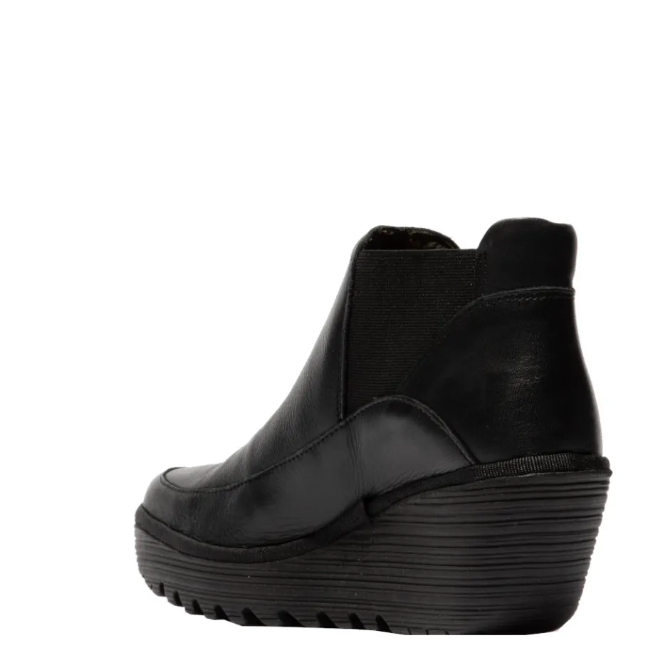 Outlet Botki damskie Fly London YOFI 507 skórzane czarny P501507000 Damskie Botki