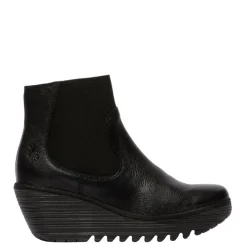 Outlet Botki damskie Fly London YADE 398 skórzane czarny P501398000 Damskie Botki