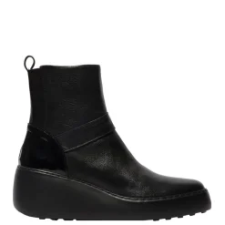 New Botki damskie Fly London DOXE 604 skórzane czarny P601604000 Damskie Botki