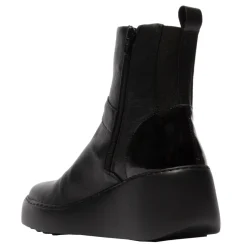 New Botki damskie Fly London DOXE 604 skórzane czarny P601604000 Damskie Botki