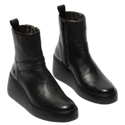New Botki damskie Fly London DOXE 604 skórzane czarny P601604000 Damskie Botki