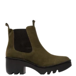 Clearance Botki damskie Fly London TRIG 514 skórzane zielony P501514006 Damskie Sztyblety|Botki
