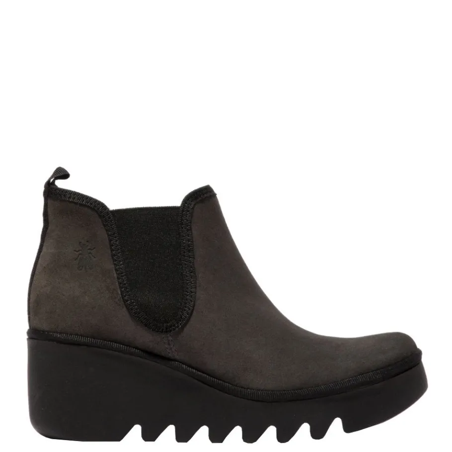 Outlet Botki damskie Fly London BYNE 349 skórzane szary P501349021 Damskie Botki