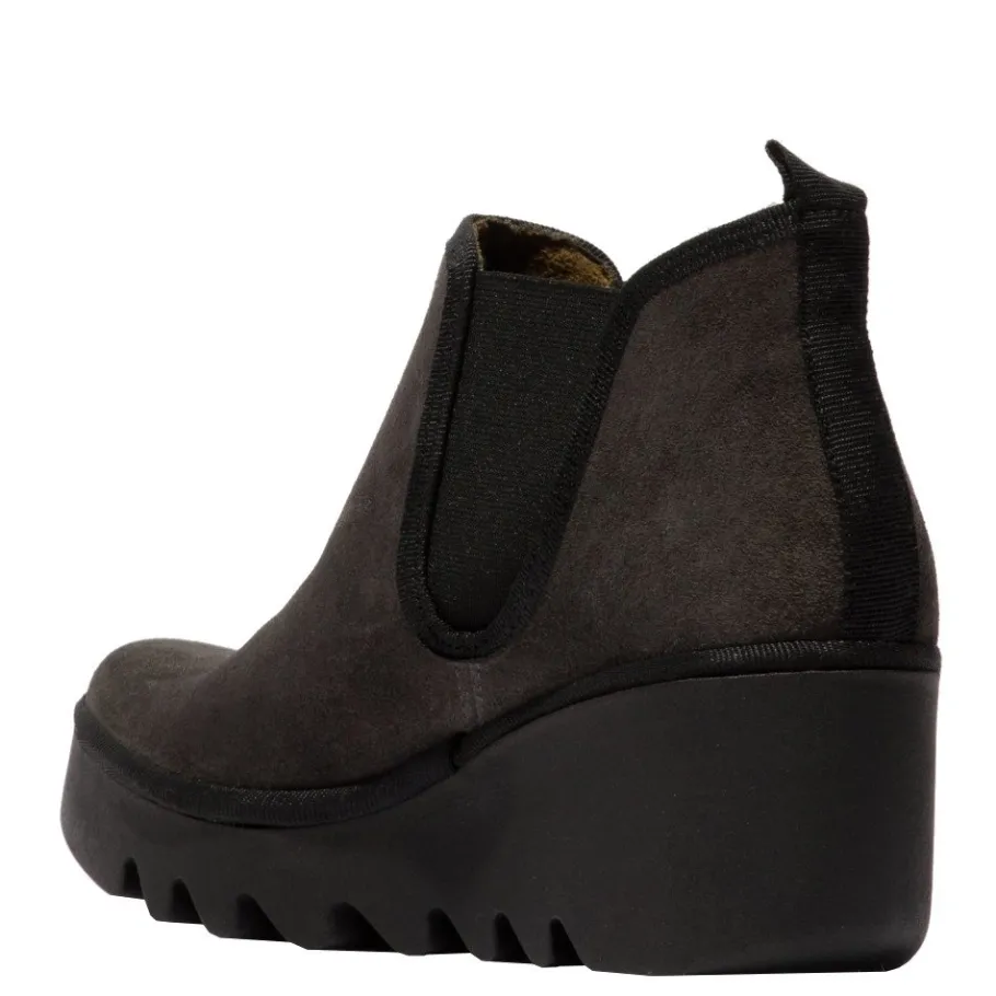 Outlet Botki damskie Fly London BYNE 349 skórzane szary P501349021 Damskie Botki