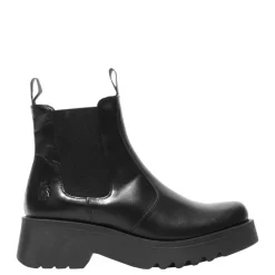 Outlet Botki damskie Fly London MEDI 789 skórzane czarny P144789000 Damskie Botki