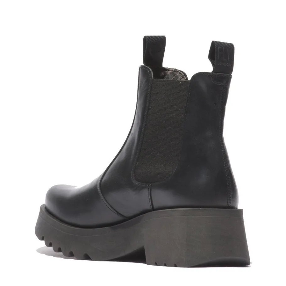 Outlet Botki damskie Fly London MEDI 789 skórzane czarny P144789000 Damskie Botki