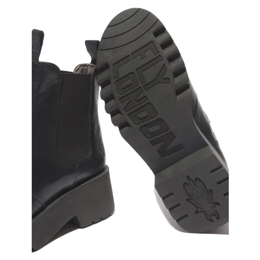 Outlet Botki damskie Fly London MEDI 789 skórzane czarny P144789000 Damskie Botki