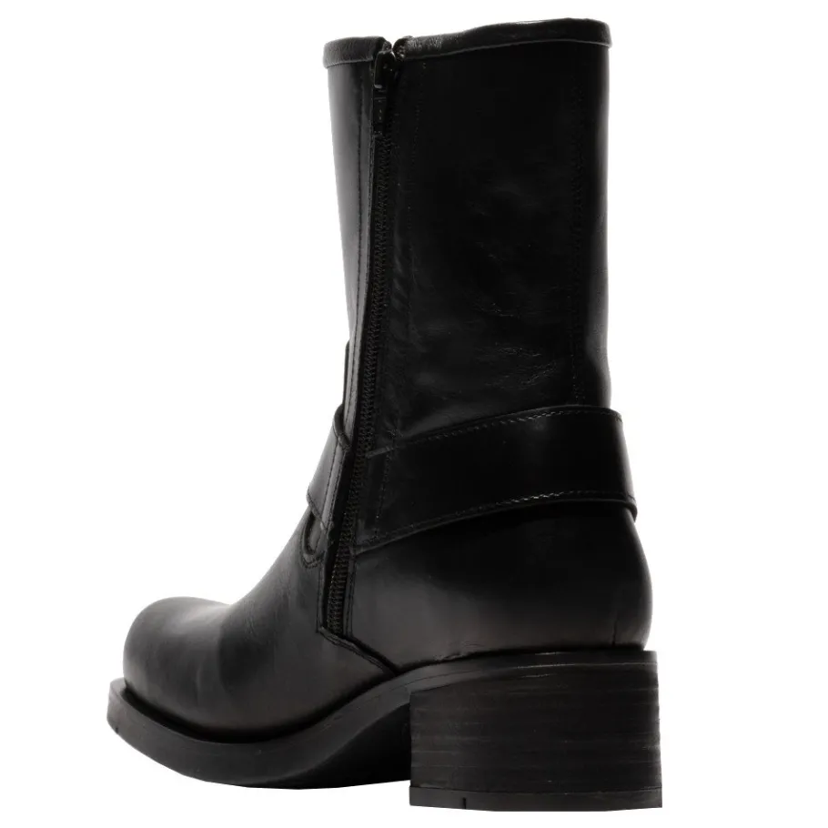 Clearance Botki damskie Fly London REVA 010 skórzane czarny P145010000 Damskie Botki