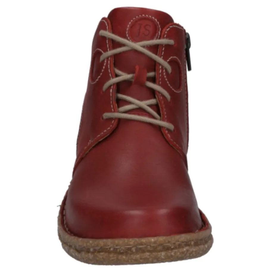Discount Botki damskie Josef Seibel NEELE 46 skórzane czerwony 85146 950 450 Damskie Botki