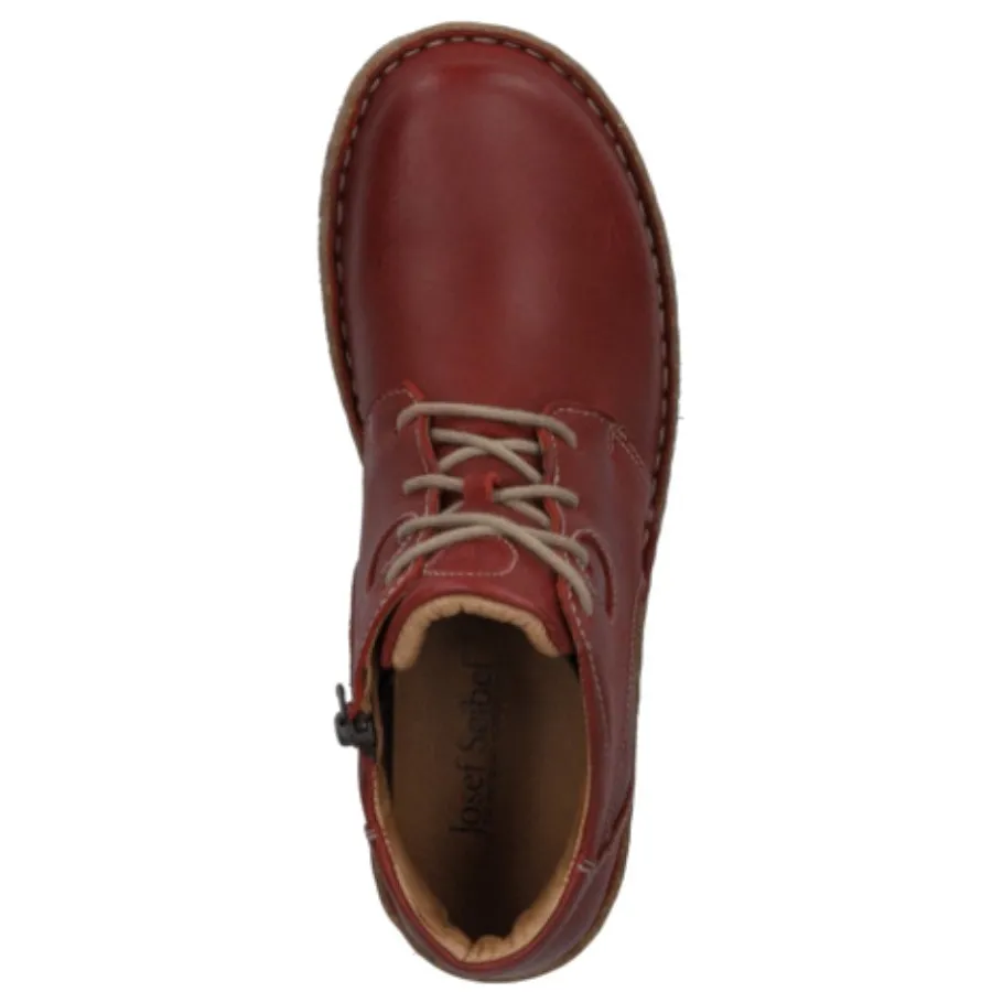 Discount Botki damskie Josef Seibel NEELE 46 skórzane czerwony 85146 950 450 Damskie Botki