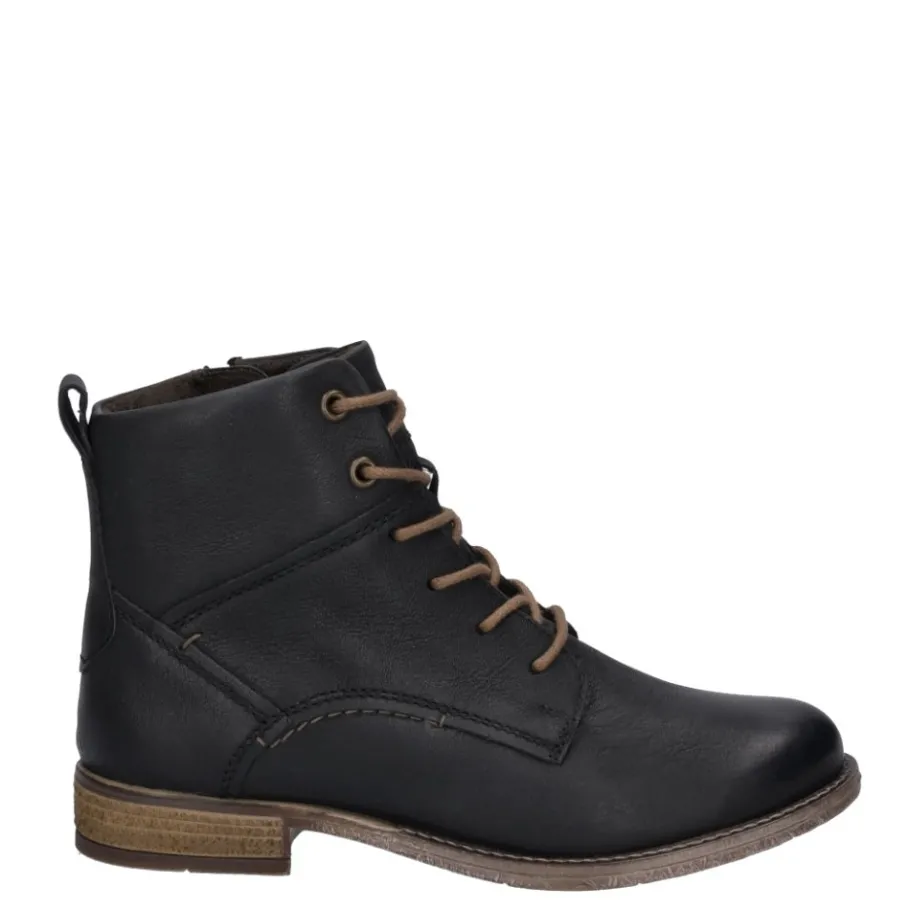Clearance Botki damskie Josef Seibel SIENNA 95 skórzane czarny 99695 MI720 100 Damskie Botki