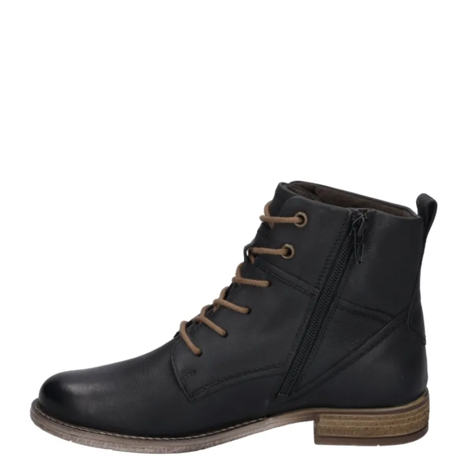 Clearance Botki damskie Josef Seibel SIENNA 95 skórzane czarny 99695 MI720 100 Damskie Botki