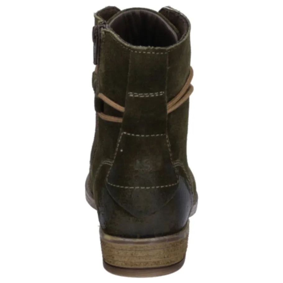 Discount Botki damskie Josef Seibel SIENNA 70 skórzane zielony 99670 MI944 615 Damskie Botki