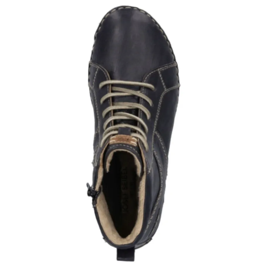Discount Botki damskie Josef Seibel FELICIA 01 skórzane niebieski 89201 VL302 531 Damskie Botki
