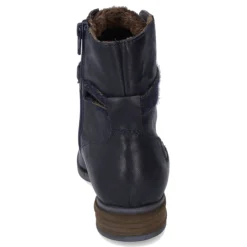 Sale Botki damskie Josef Seibel SANJA 18 skórzane niebieski 76518 VL160 530 Ocieplane Damskie Botki