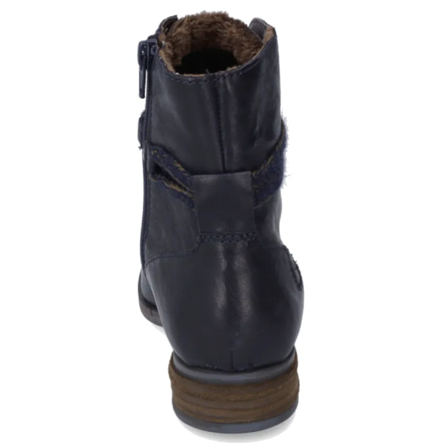 Sale Botki damskie Josef Seibel SANJA 18 skórzane niebieski 76518 VL160 530 Ocieplane Damskie Botki