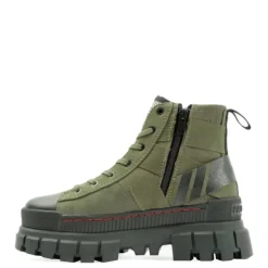Clearance Botki damskie Palladium REVOLT HI ARMY zielony 98579-309 Damskie Trampki