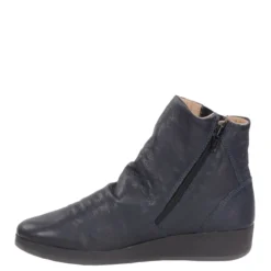 Sale Botki damskie Softinos AYO 411 skórzane niebieski P900411002 Damskie Botki