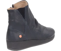 Sale Botki damskie Softinos AYO 411 skórzane niebieski P900411002 Damskie Botki