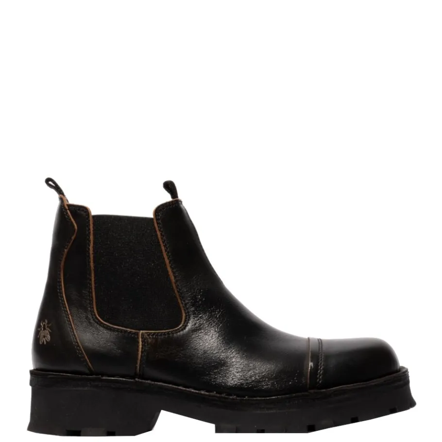 Discount Botki męskie Fly London KLIN 135 skórzane czarny P211135001 Męskie Botki