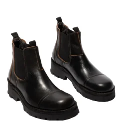 Discount Botki męskie Fly London KLIN 135 skórzane czarny P211135001 Męskie Botki