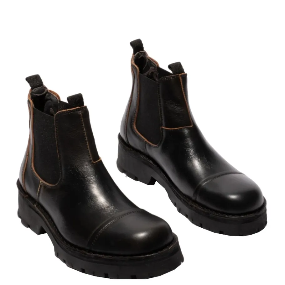 Discount Botki męskie Fly London KLIN 135 skórzane czarny P211135001 Męskie Botki
