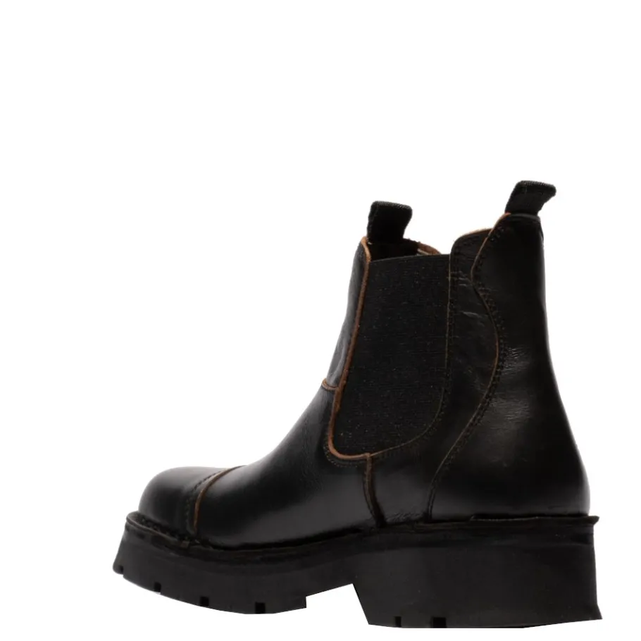 Discount Botki męskie Fly London KLIN 135 skórzane czarny P211135001 Męskie Botki