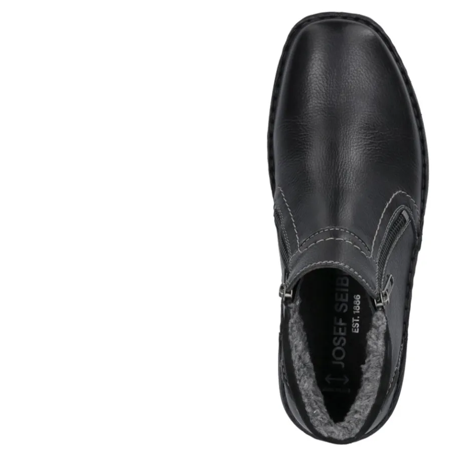 Online Botki męskie Josef Seibel NEW ANVERS 04 skórzane czarny 44904 PL049 100 Męskie Botki