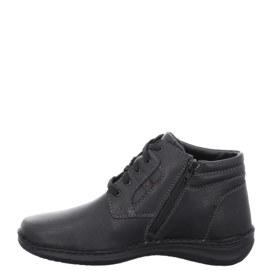Clearance Botki męskie Josef Seibel ANVERS 35 skórzane czarny 43340 PL703 100 Ocieplane Męskie Botki