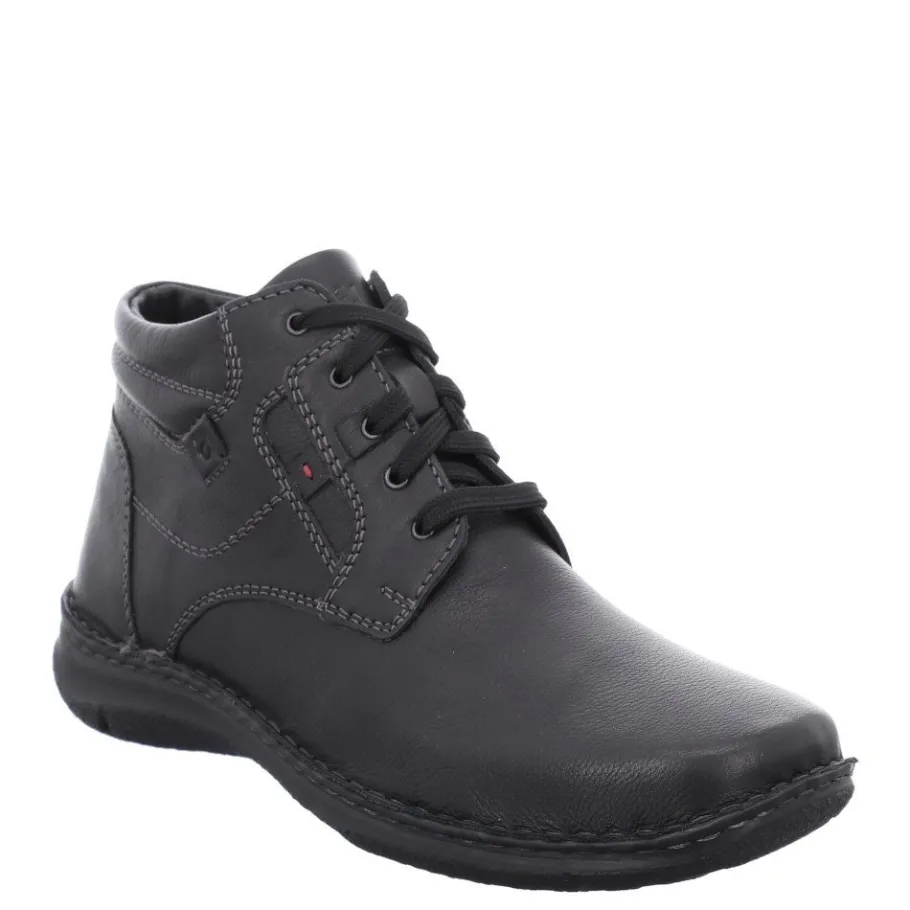 Clearance Botki męskie Josef Seibel ANVERS 35 skórzane czarny 43340 PL703 100 Ocieplane Męskie Botki