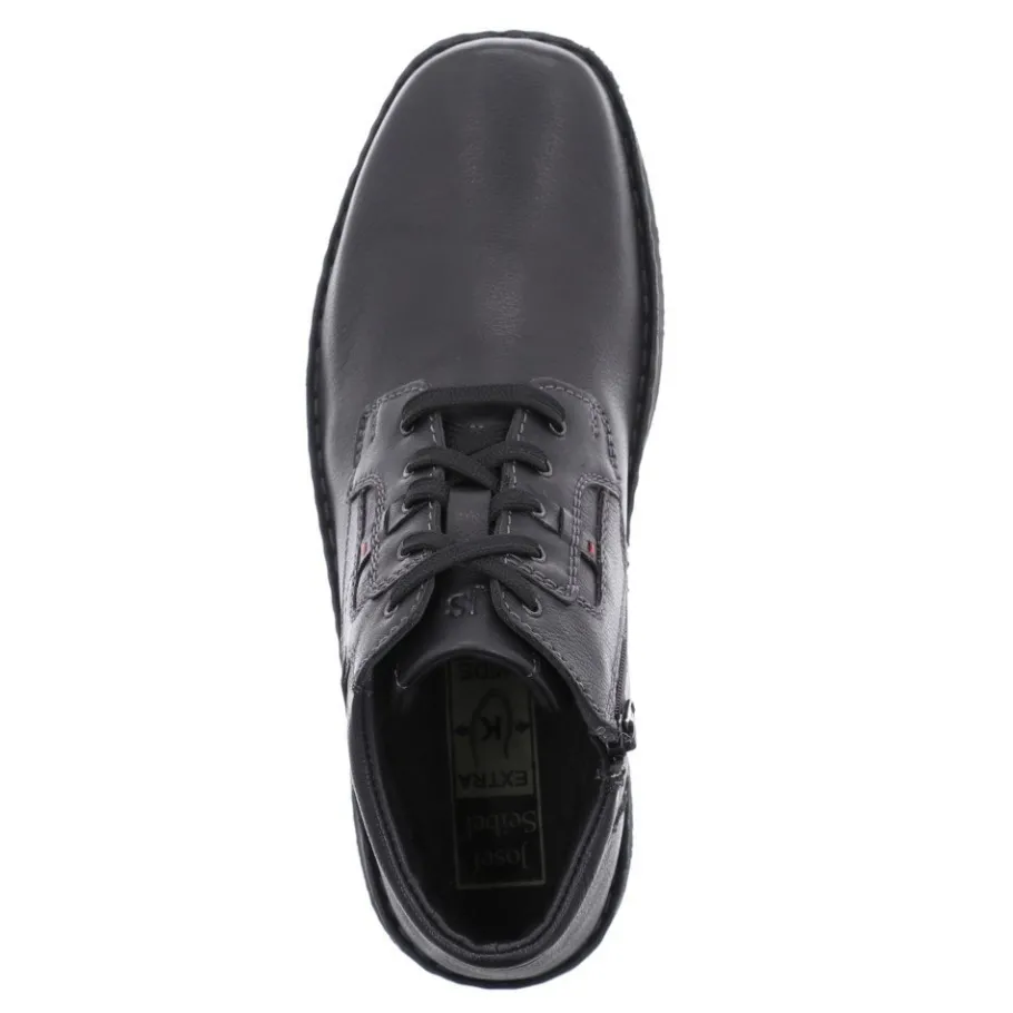 Clearance Botki męskie Josef Seibel ANVERS 35 skórzane czarny 43340 PL703 100 Ocieplane Męskie Botki