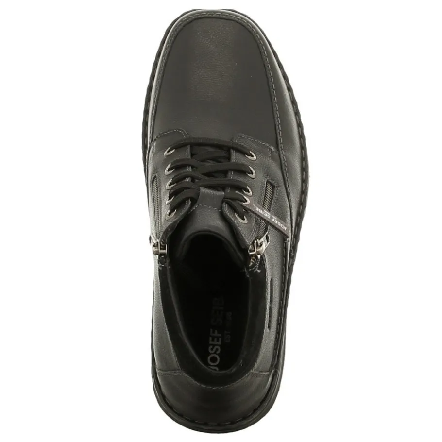 Clearance Botki męskie Josef Seibel ANVERS 84 skórzane czarny 43684 PL238 100 Ocieplane Męskie Botki