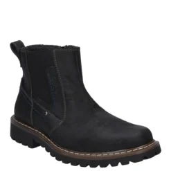 Online Botki męskie Josef Seibel CHANCE 49 skórzane czarny 21949 MA86 100 Męskie Botki