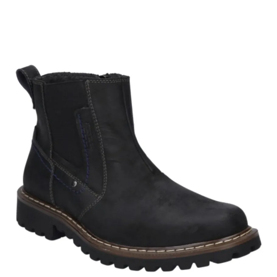 Online Botki męskie Josef Seibel CHANCE 49 skórzane czarny 21949 MA86 100 Męskie Botki