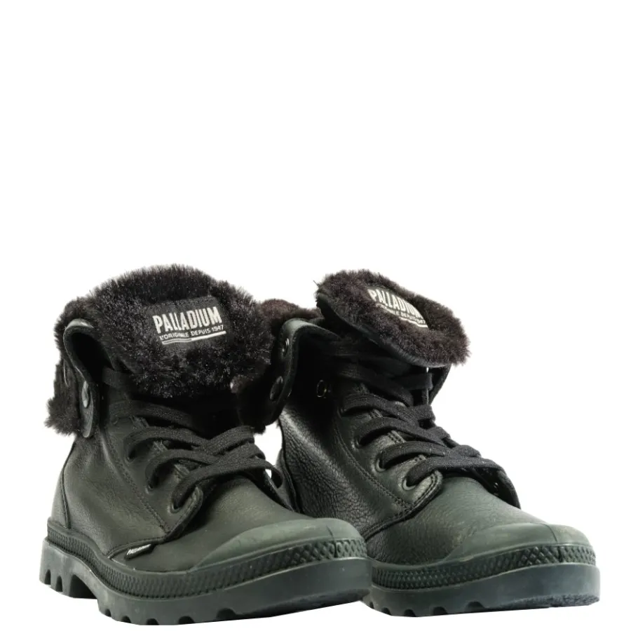 Outlet Buty damskie Palladium BAGGY NBK WL skórzane czarny 97962-001 Damskie Trapery