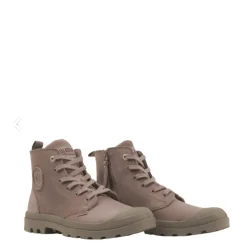 Outlet Buty damskie Palladium PAMPA HI ZIP NBK skórzane beżowy 96440-211 Damskie Trampki