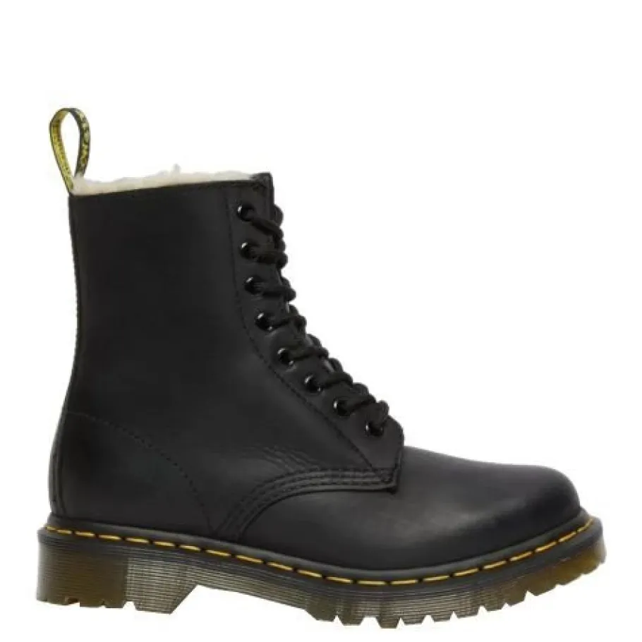 Best Buty Dr. Martens 1460 SERENA Black Burnished Wyoming Ocieplane 21797001 Damskie Botki|Botki